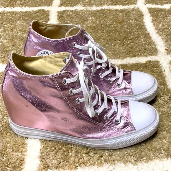 converse wedges pink